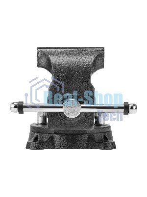 Тиски слесарные Denzel BVH-100 100 мм, поворотные, стальная направляющая, с наковальней