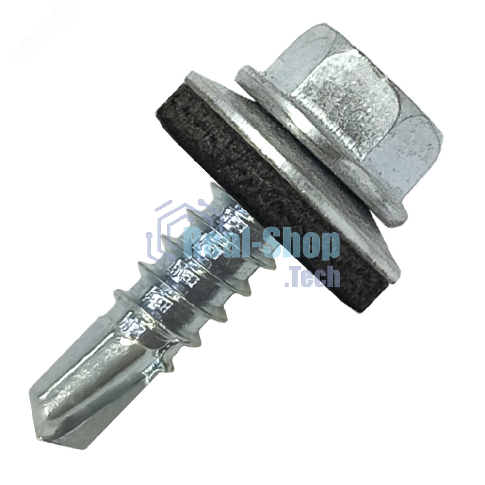 Саморез кровельный Руфкомплект 4.8х19 по металлу сверло №2 шайба d=14мм с EPDM прокладкой оцинкованный