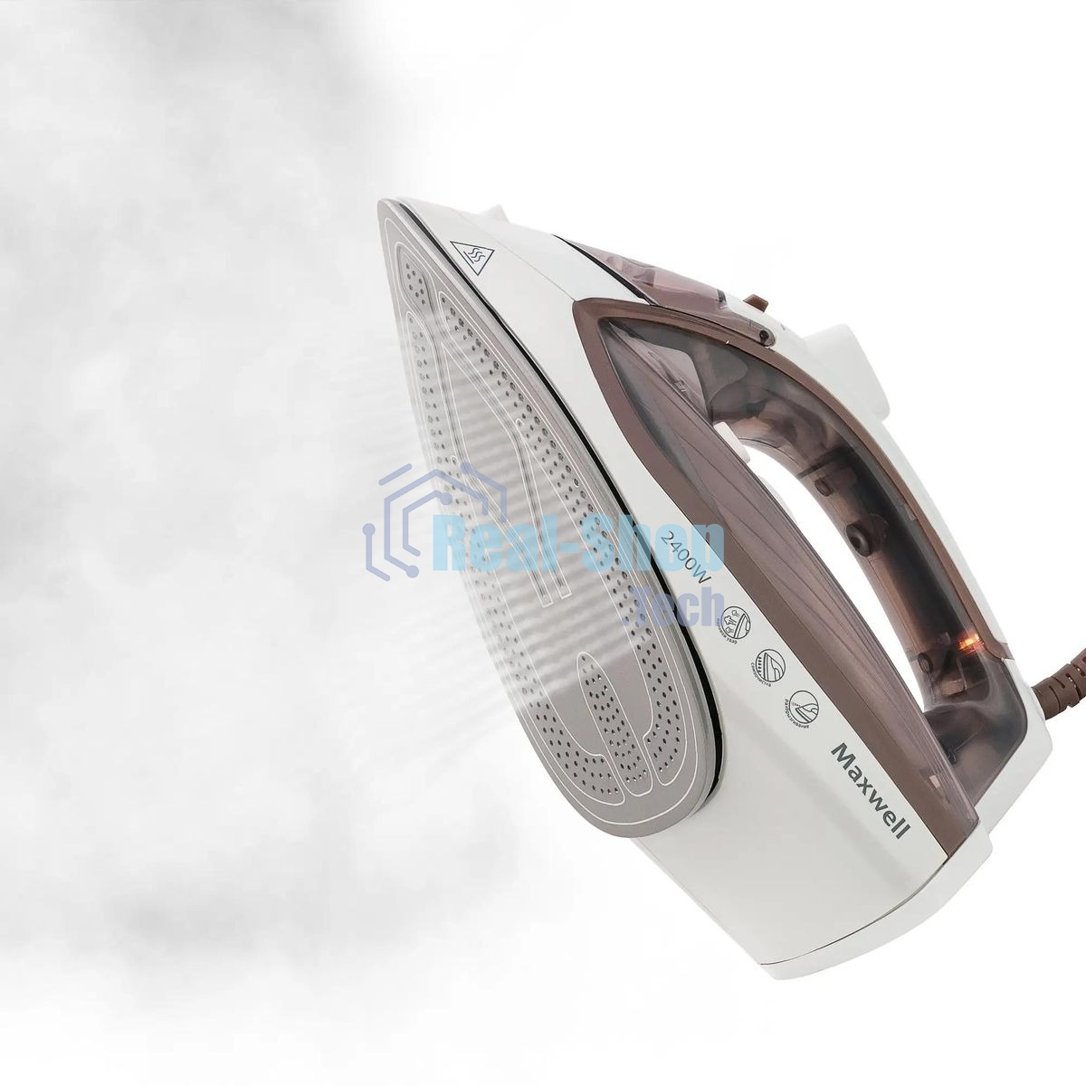 Утюг Maxwell MW-3047, 2400Вт, белый/коричневый