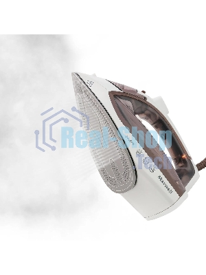 Утюг Maxwell MW-3047, 2400 Вт, белый/коричневый