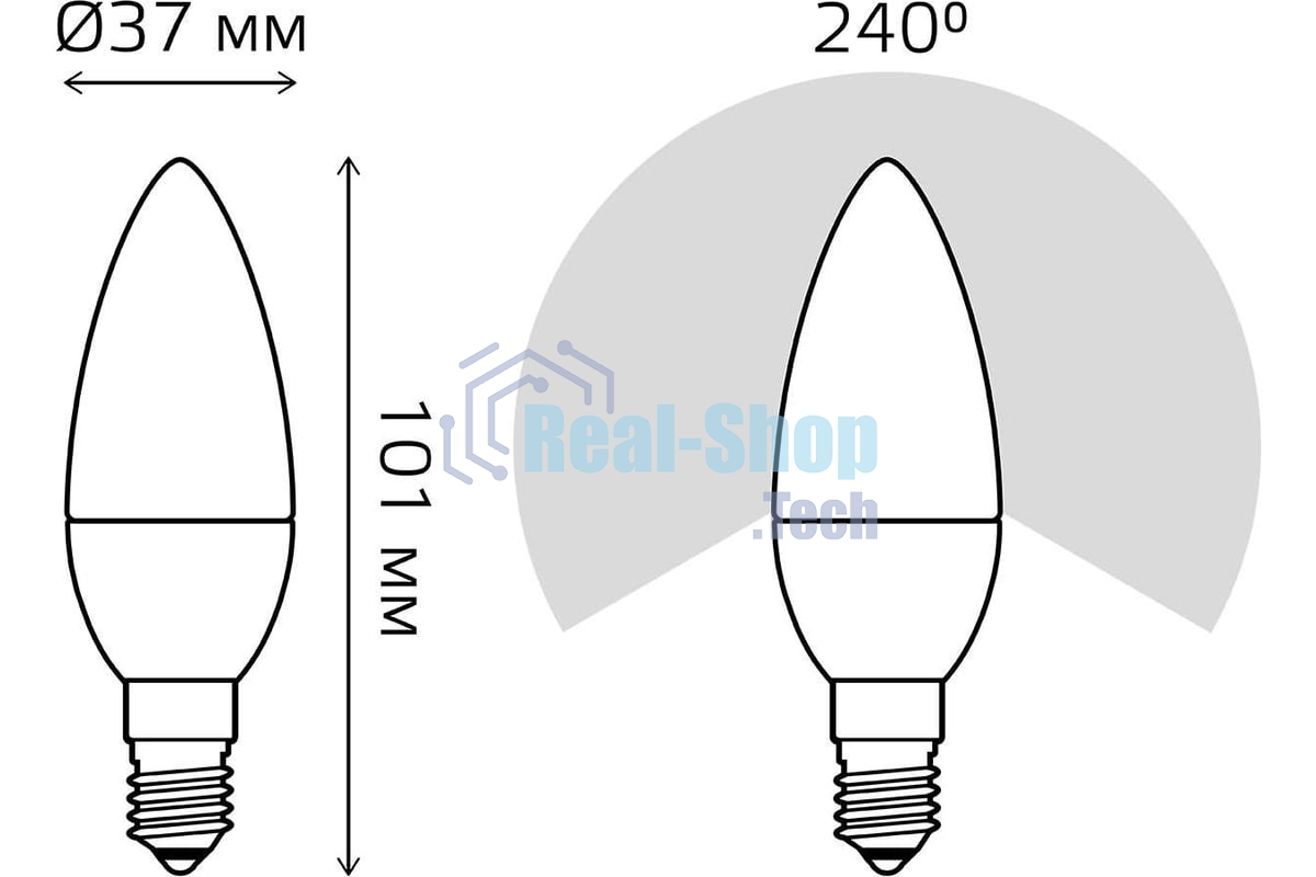 Лампа светодиодная Gauss LED Candle 7Вт E14 4100К step diммable (диммир.)
