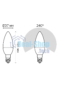 Лампа светодиодная Gauss LED Candle 7Вт E14 4100К step diммable (диммир.)
