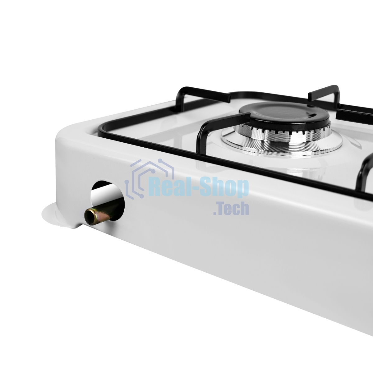 Плита настольная газовая Centek CT-1524 белый, 3.4 кВт, газ, конфорки - 2, эмаль, поворотные переключатели