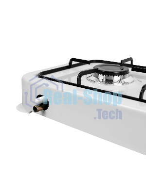 Плита настольная газовая Centek CT-1524 белый, 3.4 кВт, газ, конфорки - 2, эмаль, поворотные переключатели