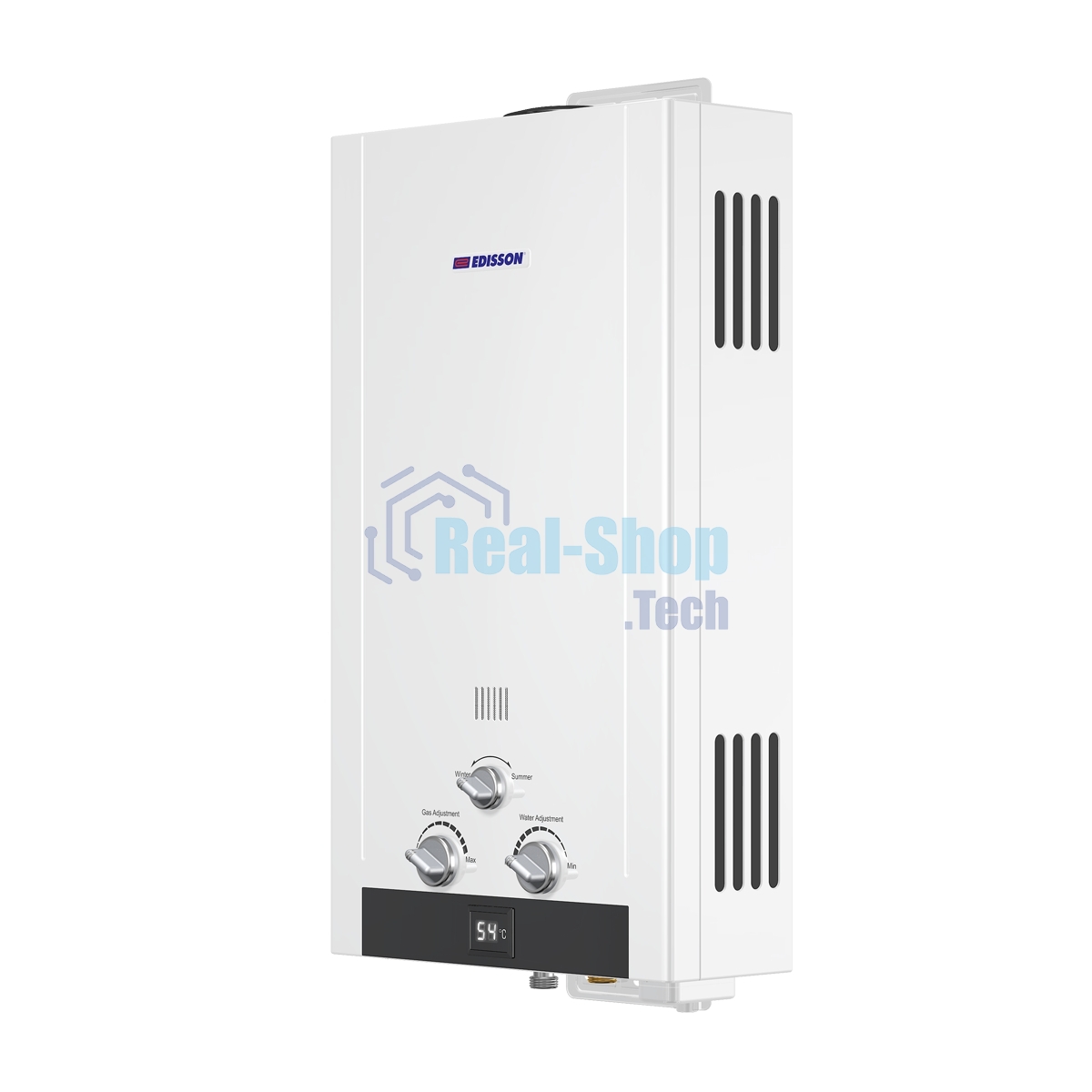 Водонагреватель газовый Edisson HEAT H 20 D белый, проточный, 10 л/мин, 20 кВт, газ-контроль