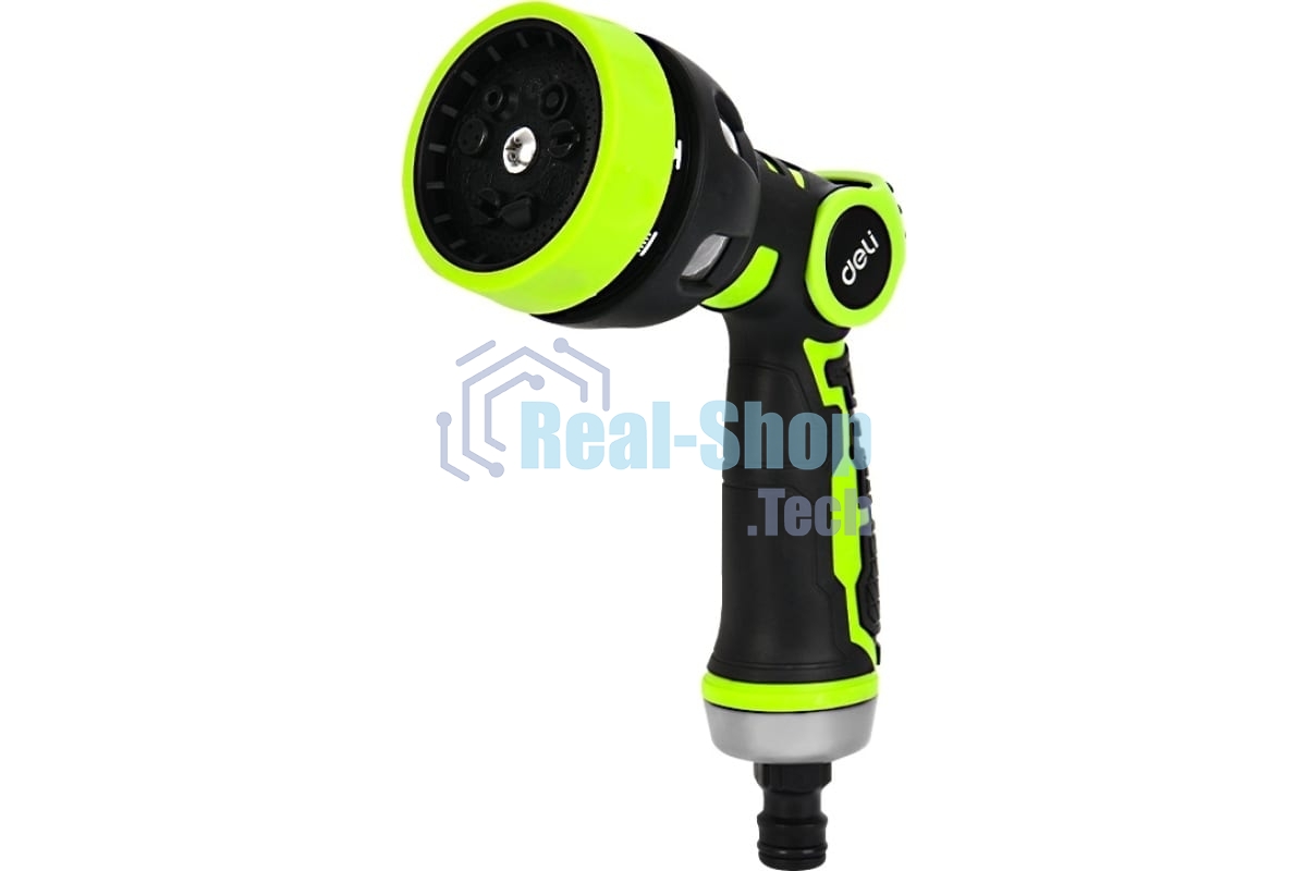 Пистолет-распылитель поливочный бескурковый Deli DL8762 9 режимов распыления, диаметр шланга 3/4