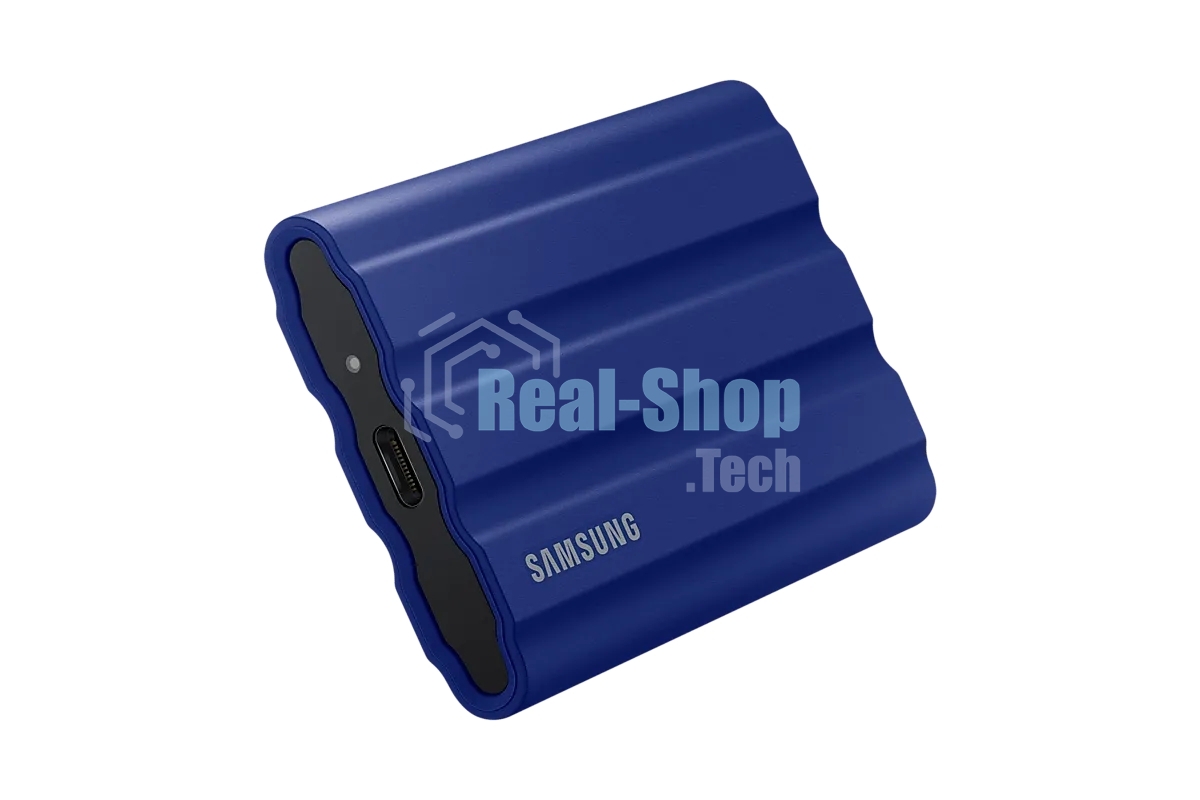 Внешний SSD Samsung T7 Shield, 1TB, USB 3.2 Gen 2 Type-C, R/W 1050/1000, синий