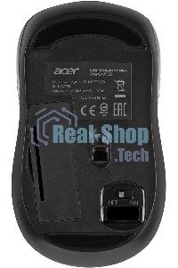 Мышь беспроводная Acer OMR302 черный, 1200 dpi, радиоканал, USB, кнопки - 3