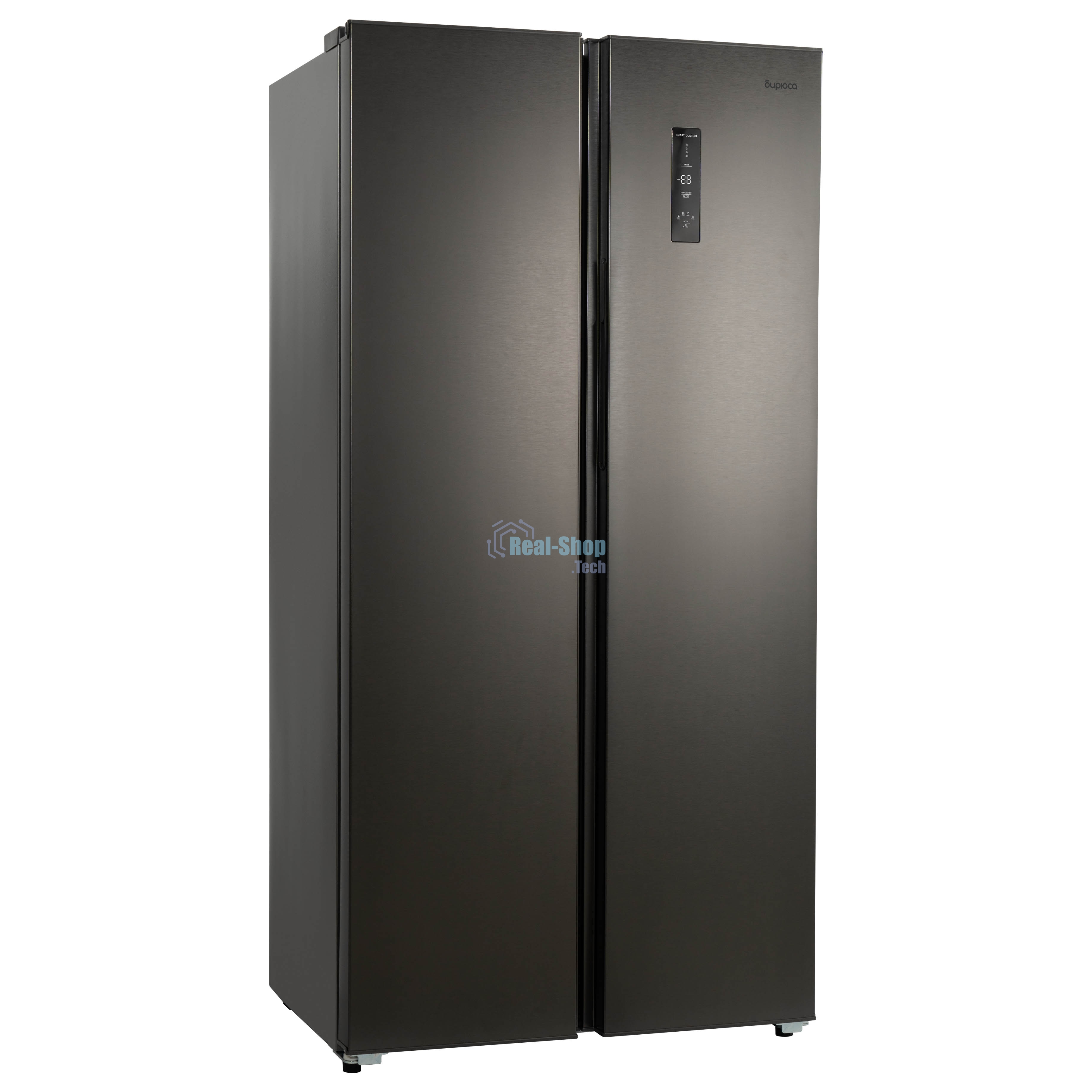 Холодильник Бирюса SBS 400 DI нержавеющая сталь двухкамерный 232/168 л морозилка слева, NoFrost, Side-by-side