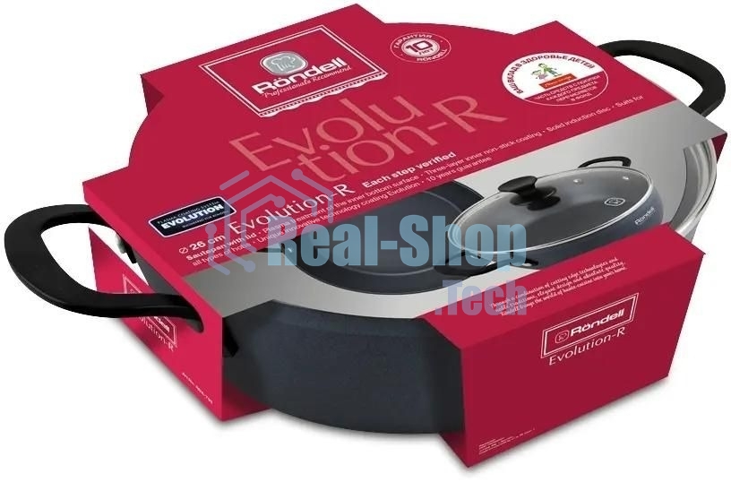 Сотейник Rondell Evolution-R RDA-799, 26 см, с крышкой, графитовый