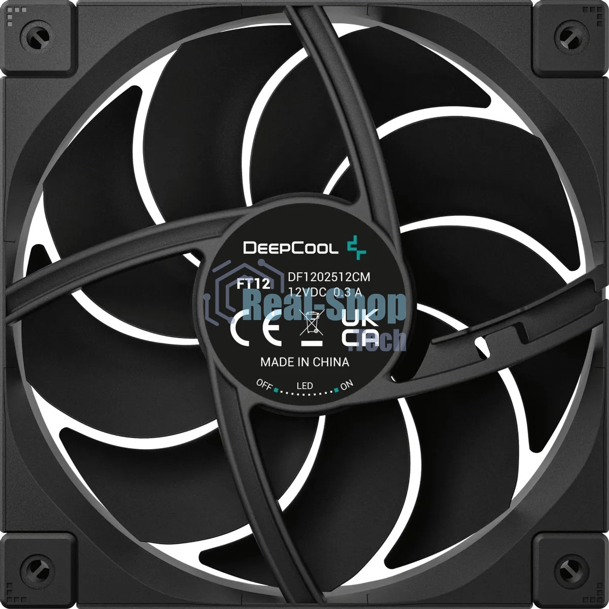 Вентилятор для корпуса DEEPCOOL FT12 черный, 120 мм, 2150 об/мин, 32 дБ, 4 pin