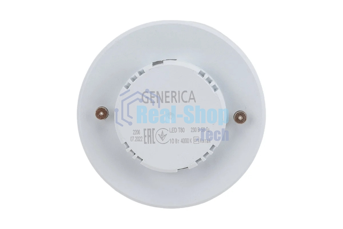 Лампа светодиодная GENERICA LL-T80-10-230-40-GX53-G T80 10Вт таблетка 4000К GX53 230В