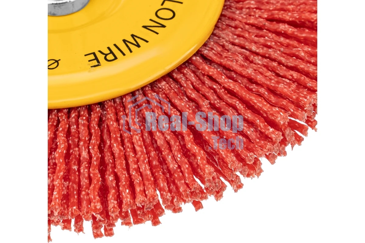 Щетка для дрели Denzel 100 мм, плоская, со шпилькой, нейлоновая щетина