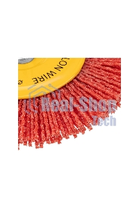 Щетка для дрели Denzel 100 мм, плоская, со шпилькой, нейлоновая щетина