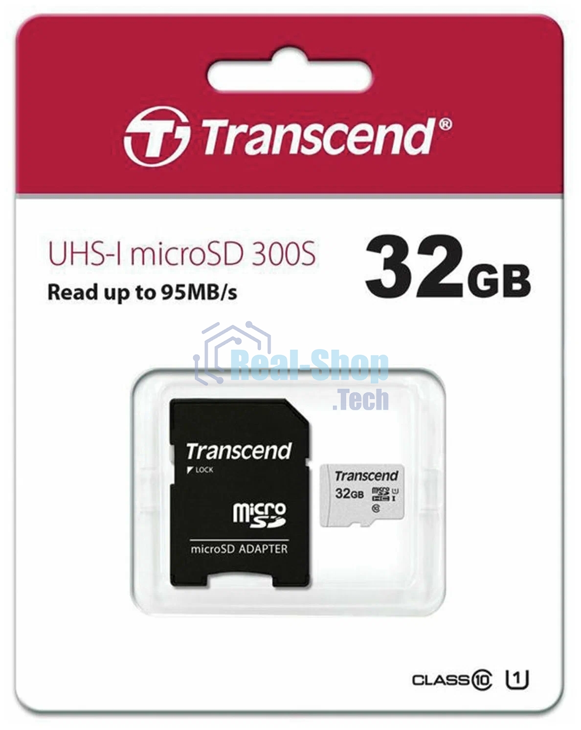 Флеш карта Micro SecureDigital 32Gb Transcend TS32GUSD300S-A MicroSDHC Class 10 UHS-I, SD adapter