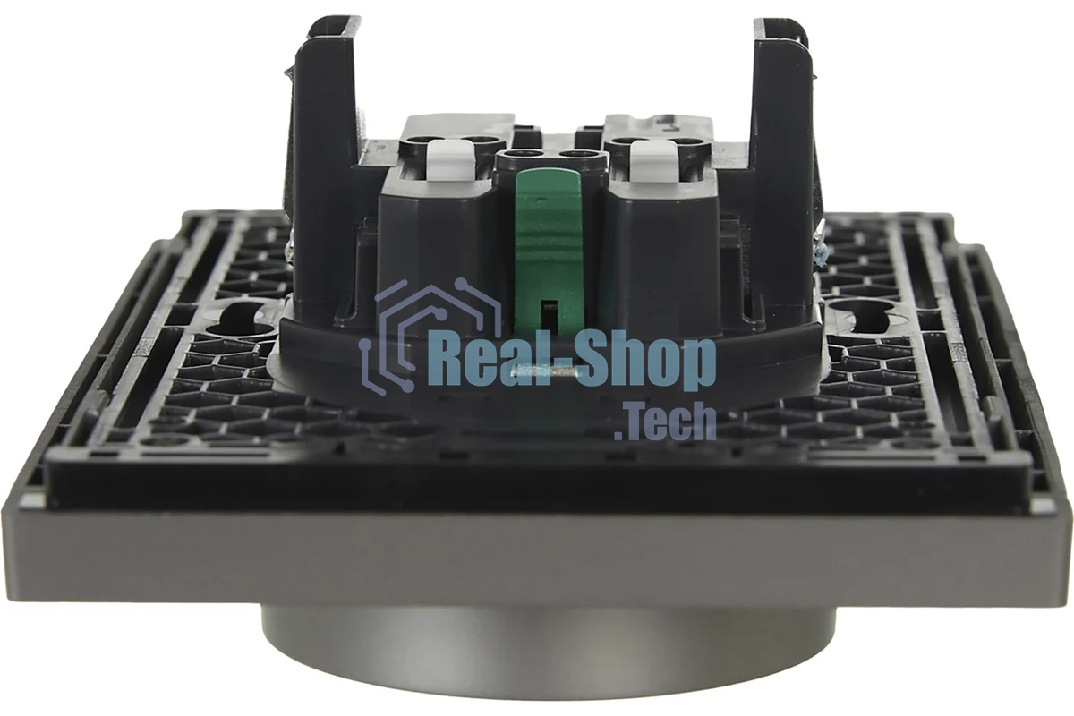 Розетка IEK FORTE&PIANO FP523 2-местная с заземлением с защитными шторками безвинтовое крепление 16А сталь