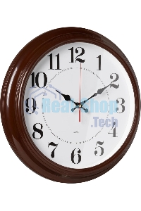 Часы настенные аналоговые Бюрократ WALLC-R85P D35см коричневый/белый