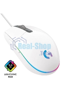Мышь проводная Logitech G102 LIGHTSYNC белый, 8000 dpi, USB, кнопки - 6