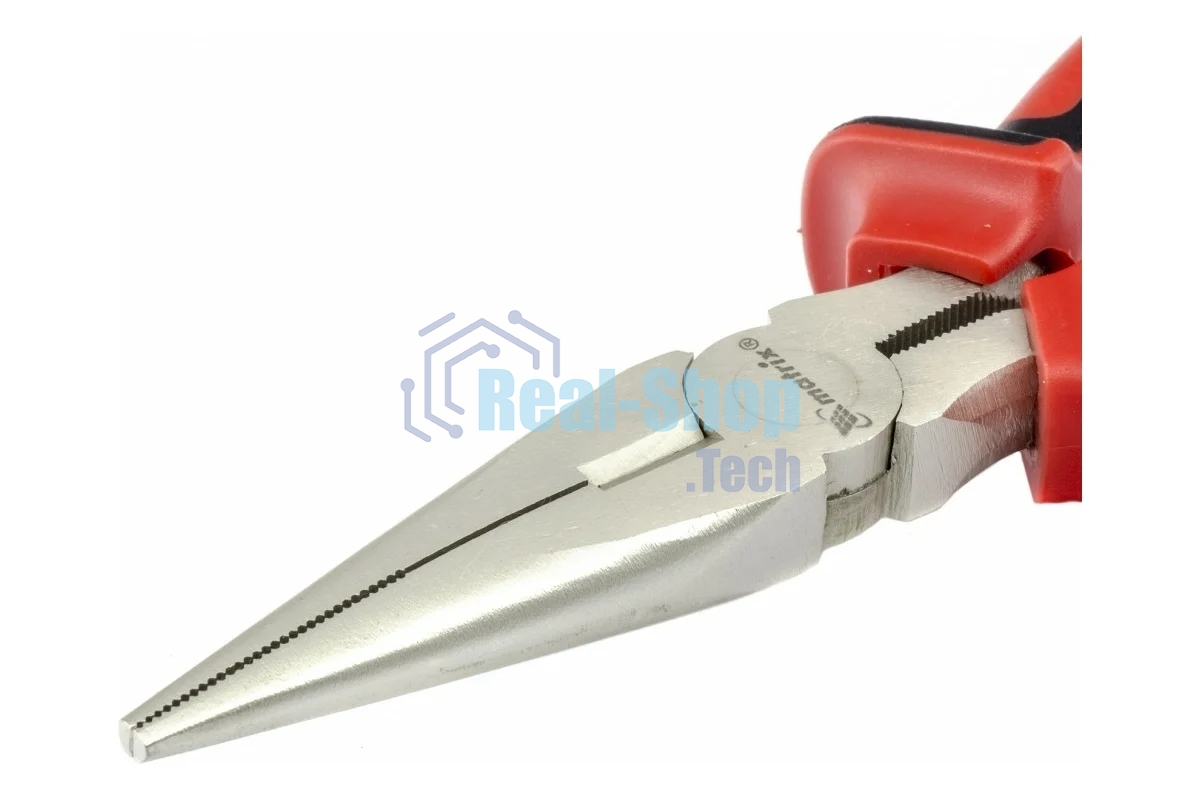 Длинногубцы Matrix NICKEL 17164 160 мм, прямые никелированные, двухкомпонентные рукоятки