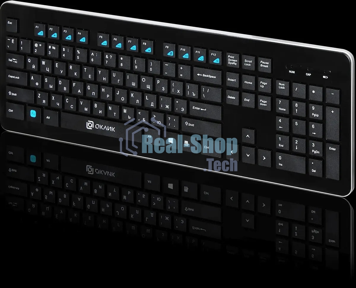 Клавиатура беспроводная Oklick 870S, USB, Радиоканал, черный
