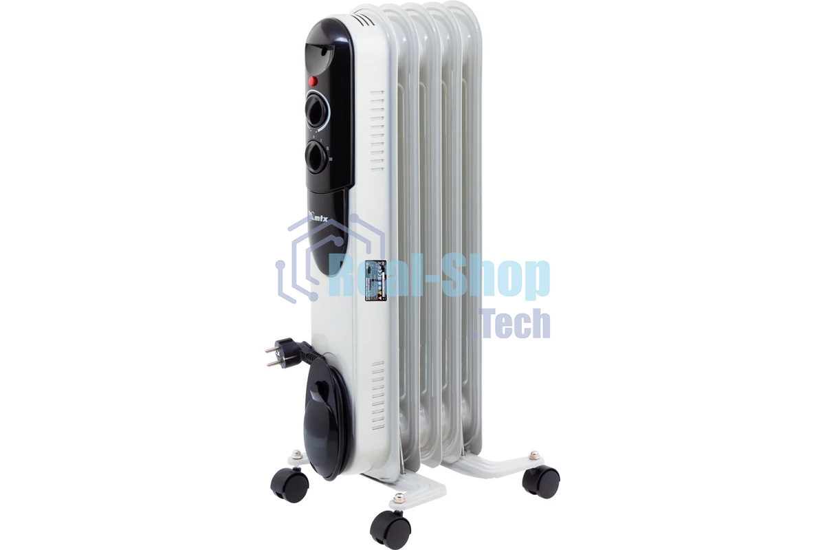 Обогреватель масляный MTX OCH-1000, белый, 1000 Вт, 15 м2, термостат