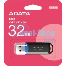 Флешка USB ADATA C906 (AC906-32G-RBK), 32Gb, USB 2.0, R/W 15/5, черный/синий