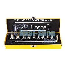 Набор торцевых ключей 10 шт Deli DL2010T Материал: 50BV30. Набор инструментов из 10 шт.:Головка серии 12,5 мм, 9 шт. (10, 12, 13, 14, 17, 19, 21, 22, 24 мм). Металлический кейс.