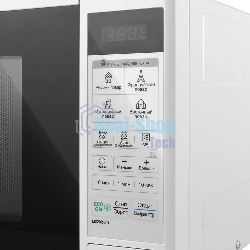 Микроволновая печь LG MS20R42D белый, 20 л, 700 Вт, переключатели - сенсор