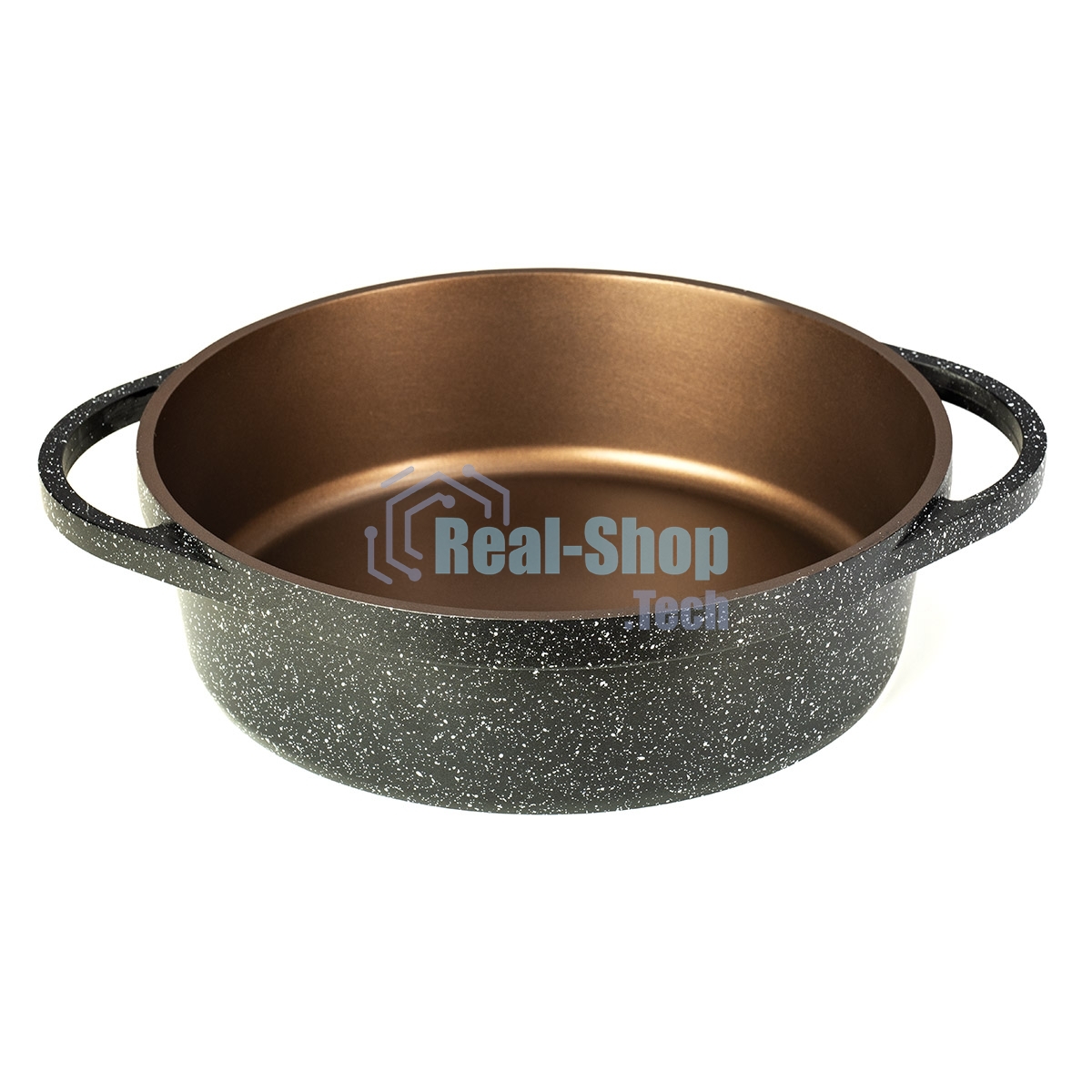 Сотейник Lara LR02-234 серия Orlean 28 см, 4.5 л, мрамор, Bronze, капсульное индукционное дно, крышка