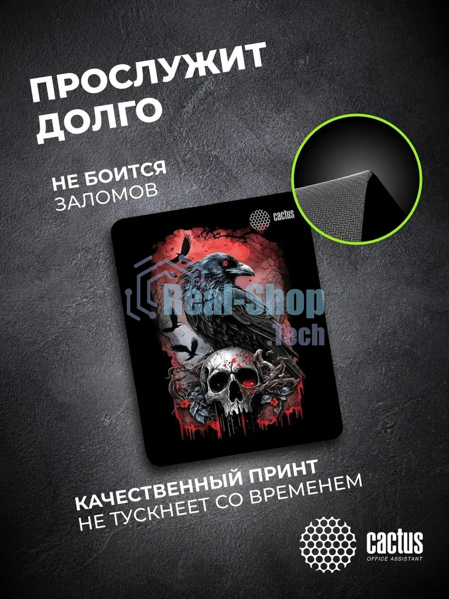 Коврик для мыши Cactus Raven 250x200x3мм (CS-MP-D14S)
