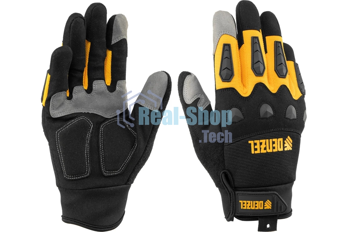 Перчатки универсальные Denzel 68003 усиленные, с защитными накладками, размер 10