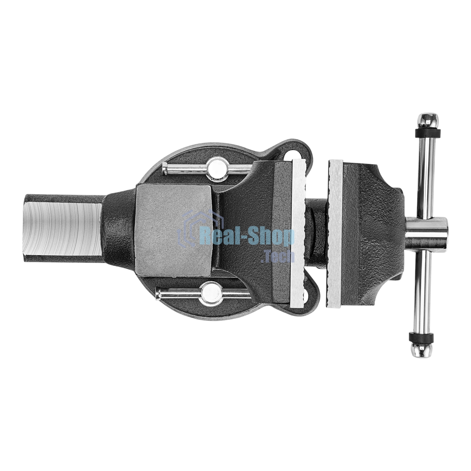 Тиски слесарные Denzel BVH-100 100 мм, поворотные, стальная направляющая, с наковальней