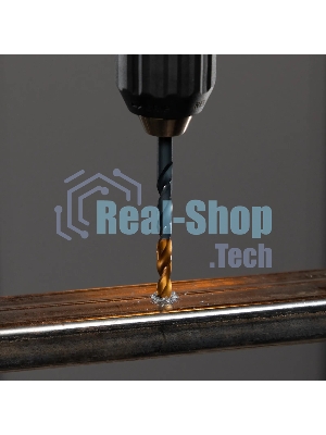 Сверло по металлу Denzel 6,5 мм, HSS-Tin, Golden Tip, 10 шт.