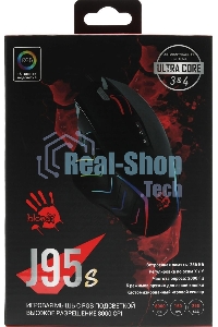 Мышь проводная A4Tech Bloody J95s черный, 8000 dpi, USB, кнопки - 9