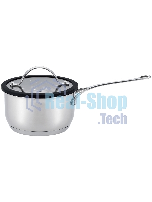 Ковш MAUNFELD ORIANA MF18RN01SP из нержавеющей стали со стеклянной крышкой, 16 см, 1,8 л