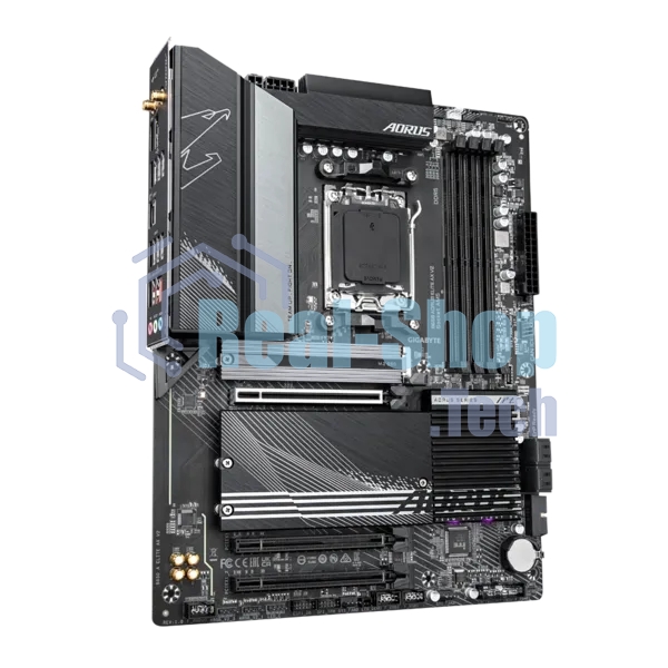 Материнская плата GIGABYTE B650 AORUS ELITE AX V2, AM5, AMD B650, 4xDDR5, 4xSATA, 3xM.2, 1xPCI-E 4.0 x16, 1xHDMI, 1xDP, 1xUSB-C 3.2 Gen 2, 5xUSB-A 3.2 Gen 1, 2xUSB-A 3.2 Gen 2, 4xUSB-A 2.0, 1x 2.5Gb LAN, 3x3.5 мм, 7.1, ATX