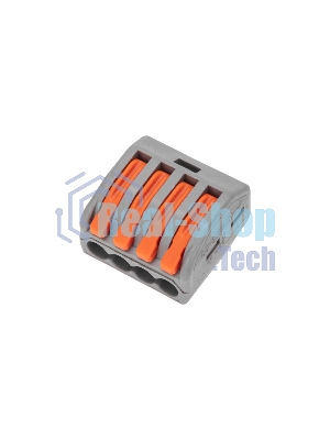 Универсальная клемма Rexant СМК 222-414, 4-проводная серая 0,08-2,5/4 мм² (блистер 10 шт/уп)