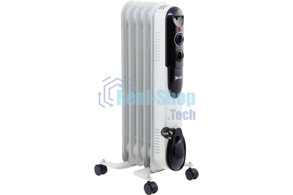 Обогреватель масляный MTX OCH-1000, белый, 1000 Вт, 15 м2, термостат