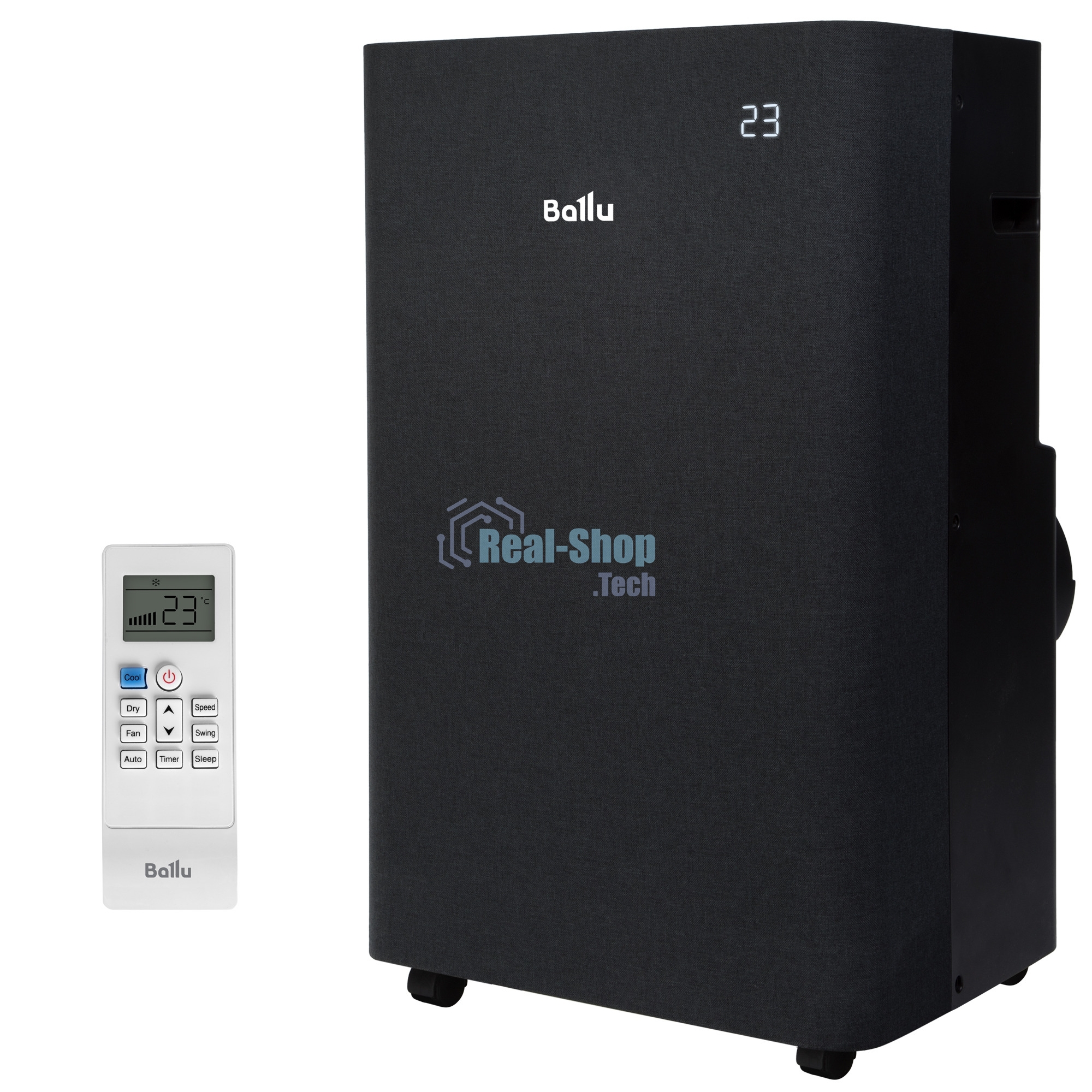 Кондиционер мобильный Ballu Velure BPAC-14 EW/N6 14000 BTU, 35 м², 50 дБ, охлаждение, осушение, черный