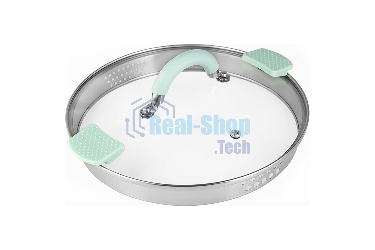 Кастрюля LARA LR02-545 MINT 26x14 см, 7,2 л, носик, индукционное дно, крышка с бортом, нержавеющая сталь