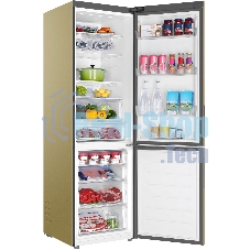Холодильник Haier C4F640CGGU1 золотистый двухкамерный 285/115л морозилка снизу, No Frost