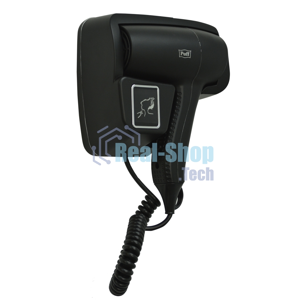 Фен для волос настенный Puff 1201Bl, черный