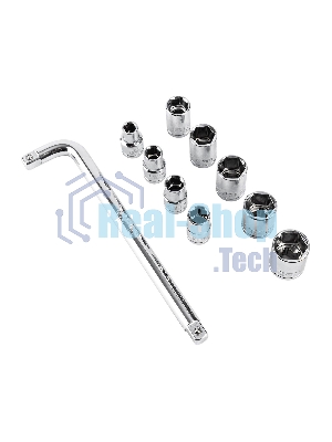 Набор торцевых ключей 10 шт Deli DL2010T Материал: 50BV30. Набор инструментов из 10 шт.:Головка серии 12,5 мм, 9 шт. (10, 12, 13, 14, 17, 19, 21, 22, 24 мм). Металлический кейс.