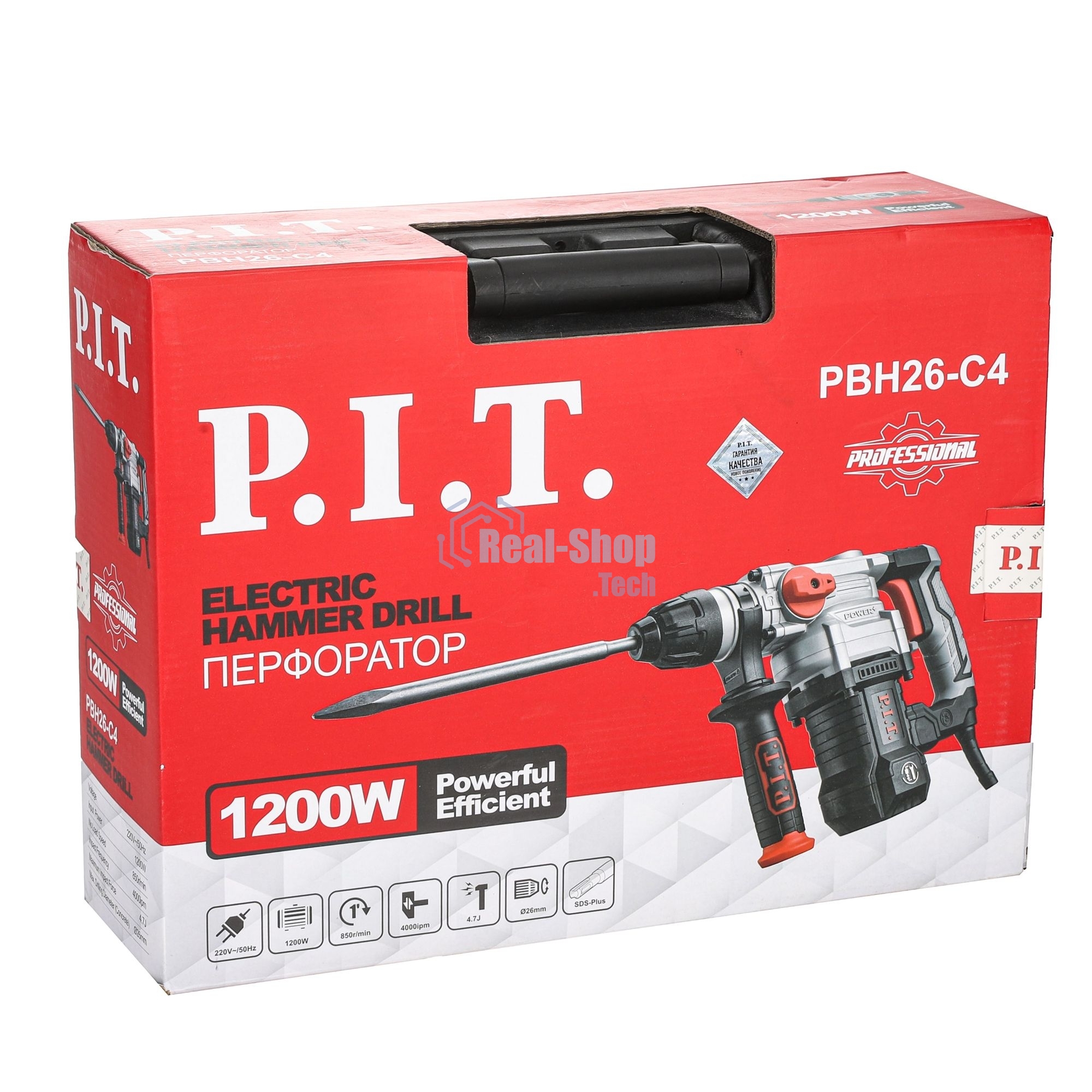 Перфоратор P.I.T. PBH26-C4 патрон:SDS-plus уд.:4.7Дж 1200Вт (кейс в комплекте)