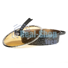 Сотейник Lara LR02-234 серия Orlean 28 см, 4.5 л, мрамор, Bronze, капсульное индукционное дно, крышка