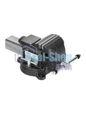 Тиски слесарные Denzel BVH-100 100 мм, поворотные, стальная направляющая, с наковальней