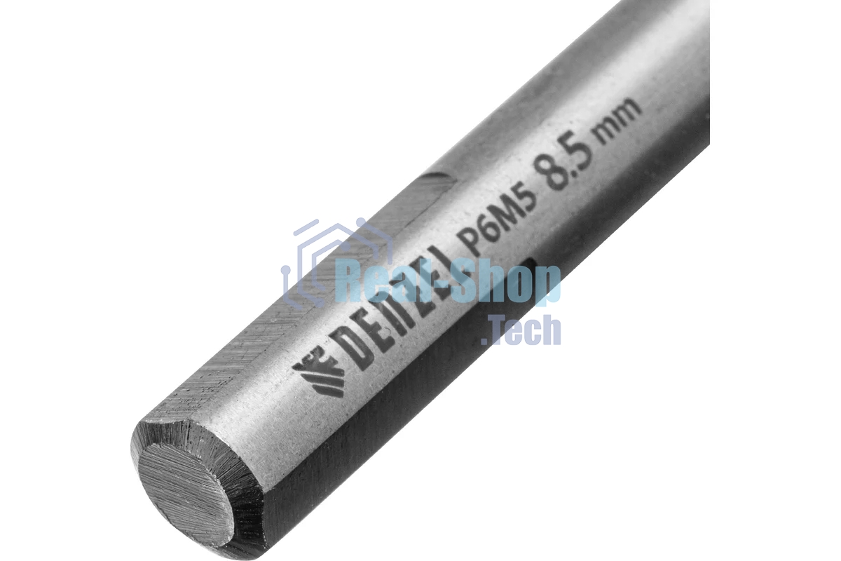 Сверло спиральное по металлу Denzel 8,5 x 117мм, Р6М5, Golden Tip, многогранная заточка