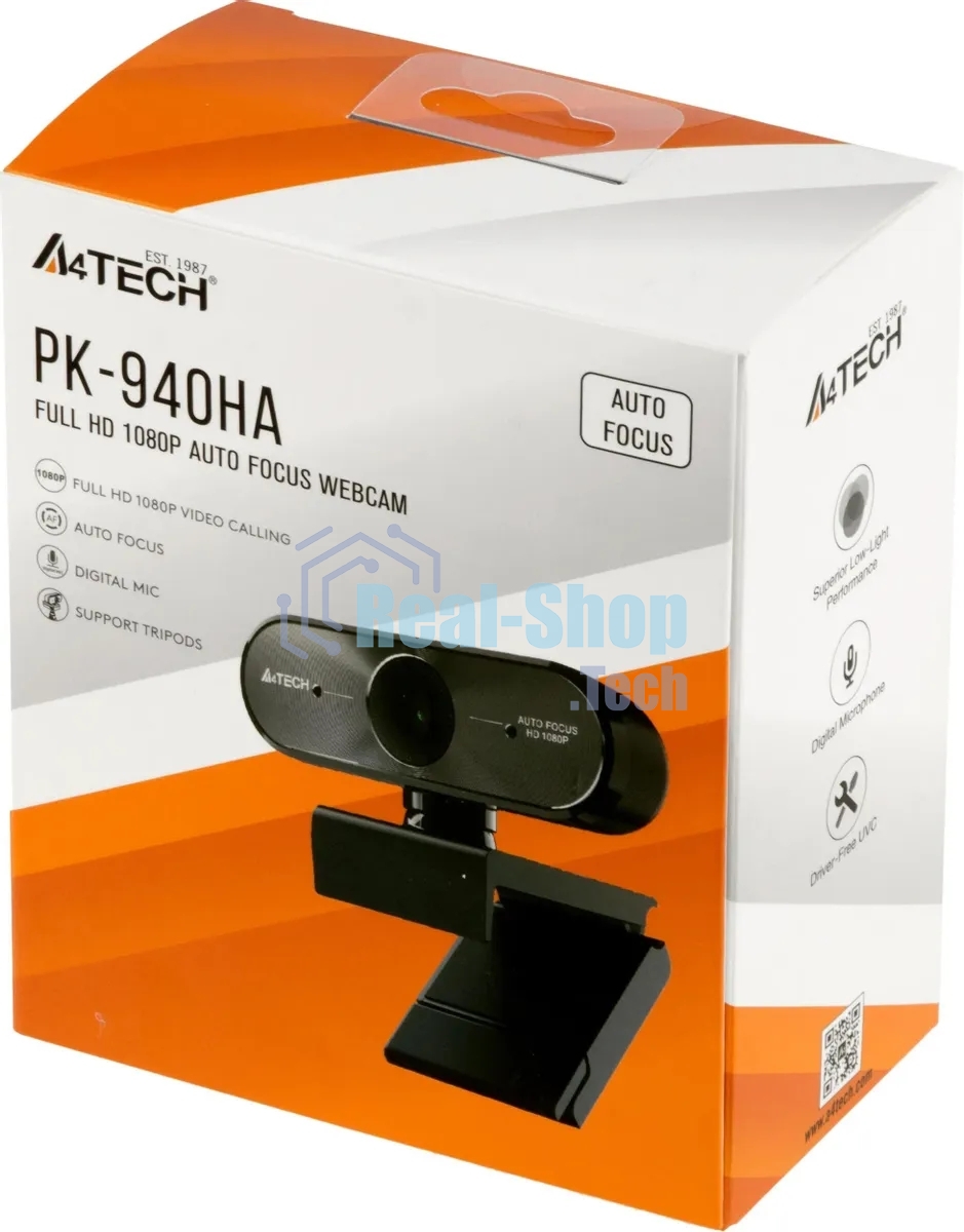 Веб-камера A4Tech PK-940HA черный 2Mpix (1920x1080) USB2.0 с микрофоном