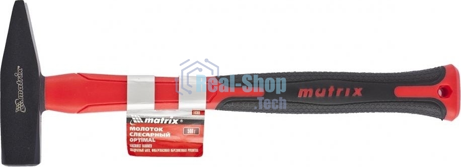 Молоток слесарный Matrix ''optimal'', 300 г, фибергласовая обрезиненная рукоятка, квадратный боек