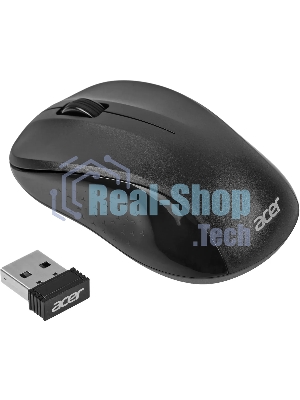 Мышь беспроводная Acer OMR302 черный, 1200 dpi, радиоканал, USB, кнопки - 3